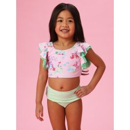 Atlantis Mermaids Butterfly Tankini 2-Piece Swimsuit, with Signature Rear Ruffles