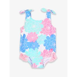 Pastel Petals Tie Shoulder One Piece