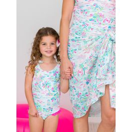 Tropical Resort Tie Shoulder One Piece