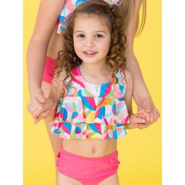 Tropical Adventure Flounce Bikini 2-Piece Swimsuit, with Signature Rear Ruffles