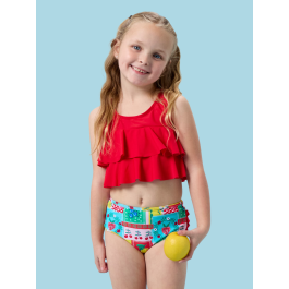Picnic Party Flounce Bikini 2-Piece Swimsuit, with Signature Rear Ruffles