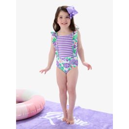 Purple Hydrangea Garden Pinafore One Piece Swimsuit