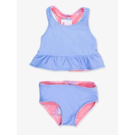 Pink Seas the Day Reversible Peplum Tankini