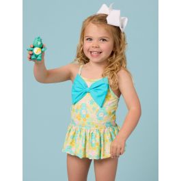 Banana Floral Care Bears Big Bow Skirted One Piece Swimsuit