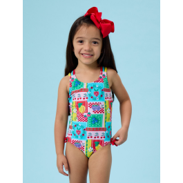 Picnic Party Cross-Back One Piece Swimsuit