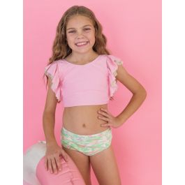 Sage Blossom Camo Butterfly Tankini 2-Piece Swimsuit