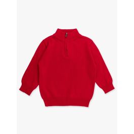 Red Quarter Zip Sweater