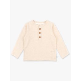 Heather Oatmeal Knit Long Sleeve Henley Tee