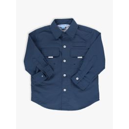 Navy Sun Protective Button Down Shirt - 3-6m