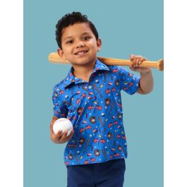 Blue Stars & Strikes Knit Short Sleeve Performance Polo