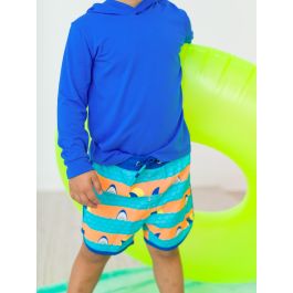 Sonic Blue Sun Protective Hooded Shirt