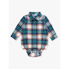 Peyton Plaid Long Sleeve Button Down Bodysuit