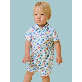 Tiny Plane Parade Performance Polo Romper