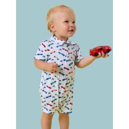 Tiny Let's Roll Performance Polo Romper
