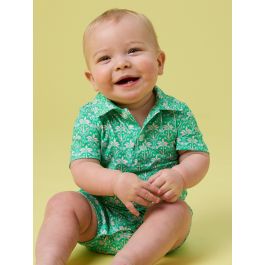 Tiny Coconut Cabana Performance Polo Romper