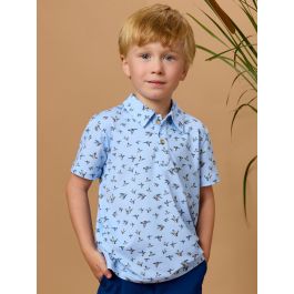 Mallard Skies Knit Short Sleeve Performance Polo