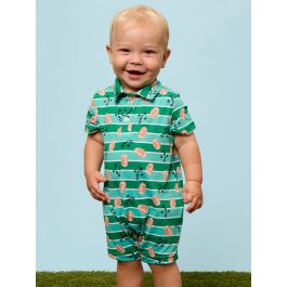Tackles & Touchdowns Knit Short Sleeve Performance Polo Romper