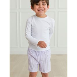 Lavender Seersucker Swim Trunks