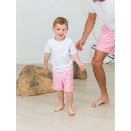 Bubblegum Pink Gingham Swim Trunks