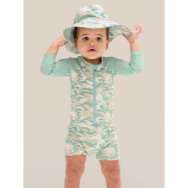Sage Trail Camo Boys Long Sleeve One Piece Rash Guard
