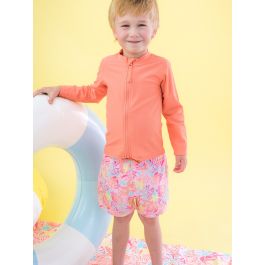 Sunset Seashells Performance Hybrid Swim Trunks