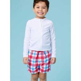 Lincoln Plaid Performance Hybrid Swim Trunks
