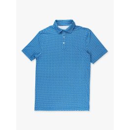 Tiny Blue Stars Men's Knit Short Sleeve Performance Polo Shirt