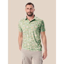 Sage Trail Camo Men's Knit Short Sleeve Performance Polo
