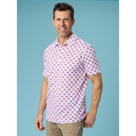 Freedom Flags Men's Knit Short Sleeve Performance Polo