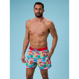 Picnic Party Men's Performance Hybrid Dolphin Hem Swim Trunks