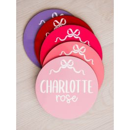 Pink Bow Personalized Baby Name Sign 