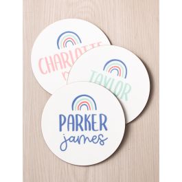 Periwinkle Blue Rainbow Personalized Baby Name Sign 