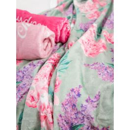 Sage Garden Printed Plush Minky Blanket