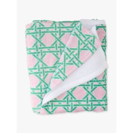 Pink Coastal Cane Printed Plush Minky Blanket