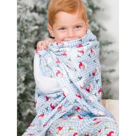 Blue Dear Santa Throw Printed Plush Minky Blanket 