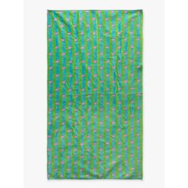 Neon Flamingo Stripe Printed Beach Towel 