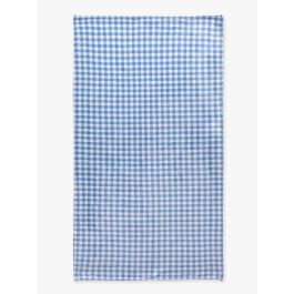 Periwinkle Blue Gingham Printed Beach Towel 