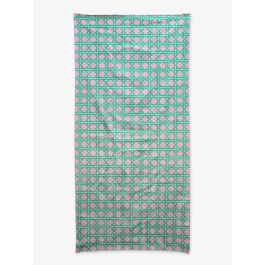 Pink Coastal Cane Printed Beach Towel