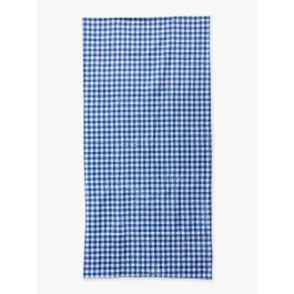 Navy & White Gingham Printed Beach Towel
