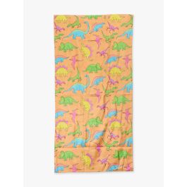 Neon Dino Printed Beach Towel