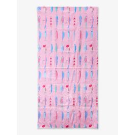 Pink Gone Fishin Printed Beach Towel