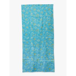 Light Blue Enchanted Flowers Printed Beach Towel