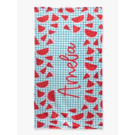 Watermelon Gingham Personalized Beach Towel - 30&quot; x 60&quot;