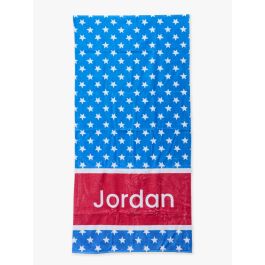 Tiny Blue Stars Personalized Beach Towel