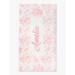 Bubblegum Pink Butterfly Garden Toile Personalized Beach Towel - 30&quot; x 60&quot;