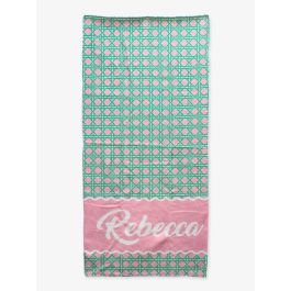 Pink Coastal Cane Personalized Beach Towel