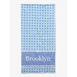 Periwinkle Blue Coastal Cane Personalized Beach Towel