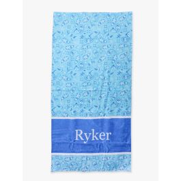 Blue Bandana Personalized Beach Towel