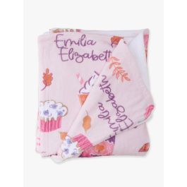 Autumn Spice Printed Personalized Plush Minky Blanket