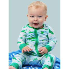 Alligator Adventure Convertible One Piece Pajama, Bamboo Viscose